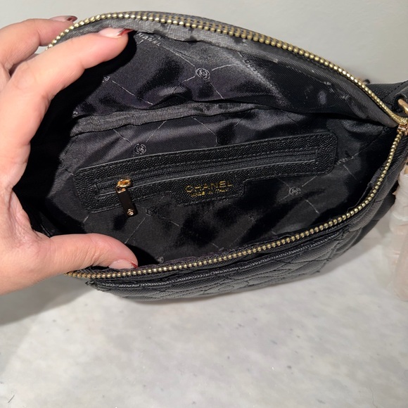 CHANEL Black Quilted Crossbody Belt Bag with Gold Accents - Picture 4 of 4